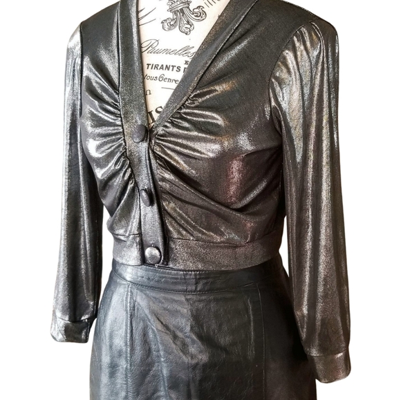 Jus d'orange Holiday Shimmery Silver Black Bolero - Picture 4 of 7
